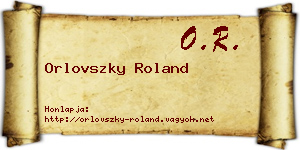 Orlovszky Roland névjegykártya