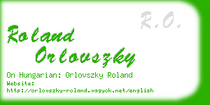 roland orlovszky business card